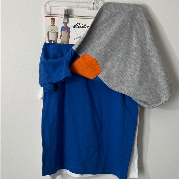 Eddie Bauer Boys T-Shirts M-10/12 Youth Graphic 3pk White Blue Gray /Z6 - Picture 4 of 8